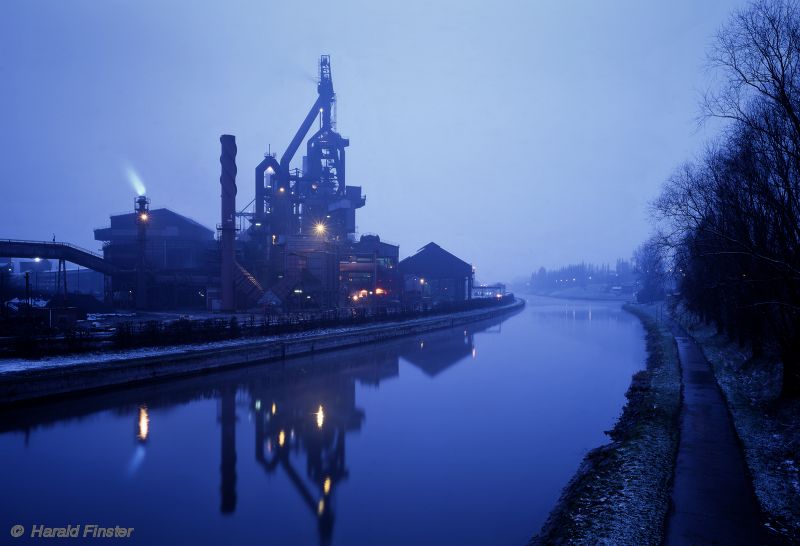 steelworks at dawn